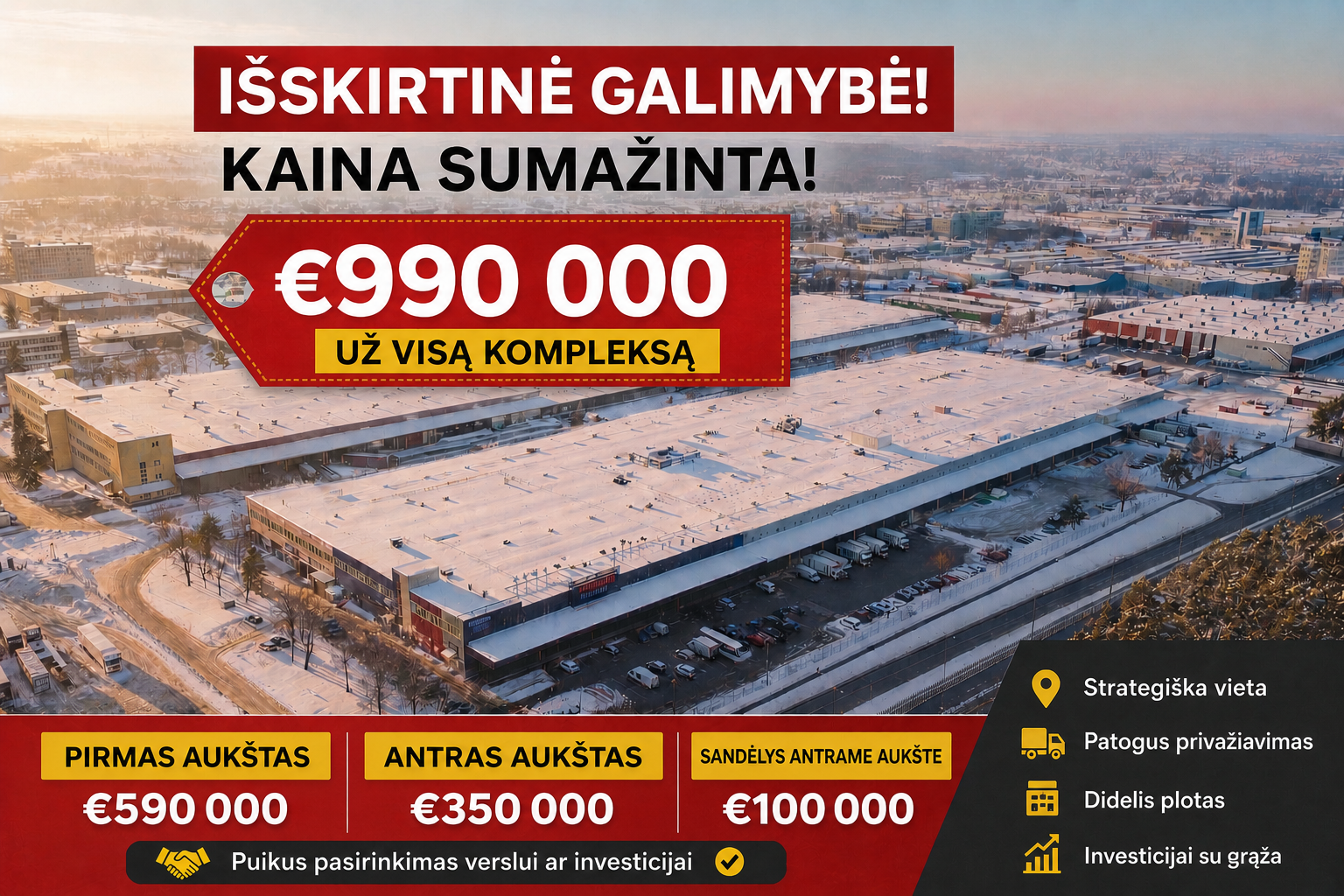 Gamybos ir sandėliavimo patalpos, Paneriai, Kirtimų g., 1368m², 2 aukštas, €590000